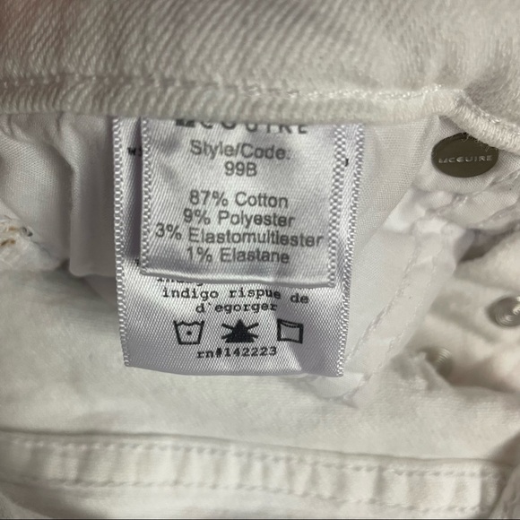 Anthropologie McGuire white Valetetta Straight stretch jeans with embroidery 26 - Picture 9 of 13